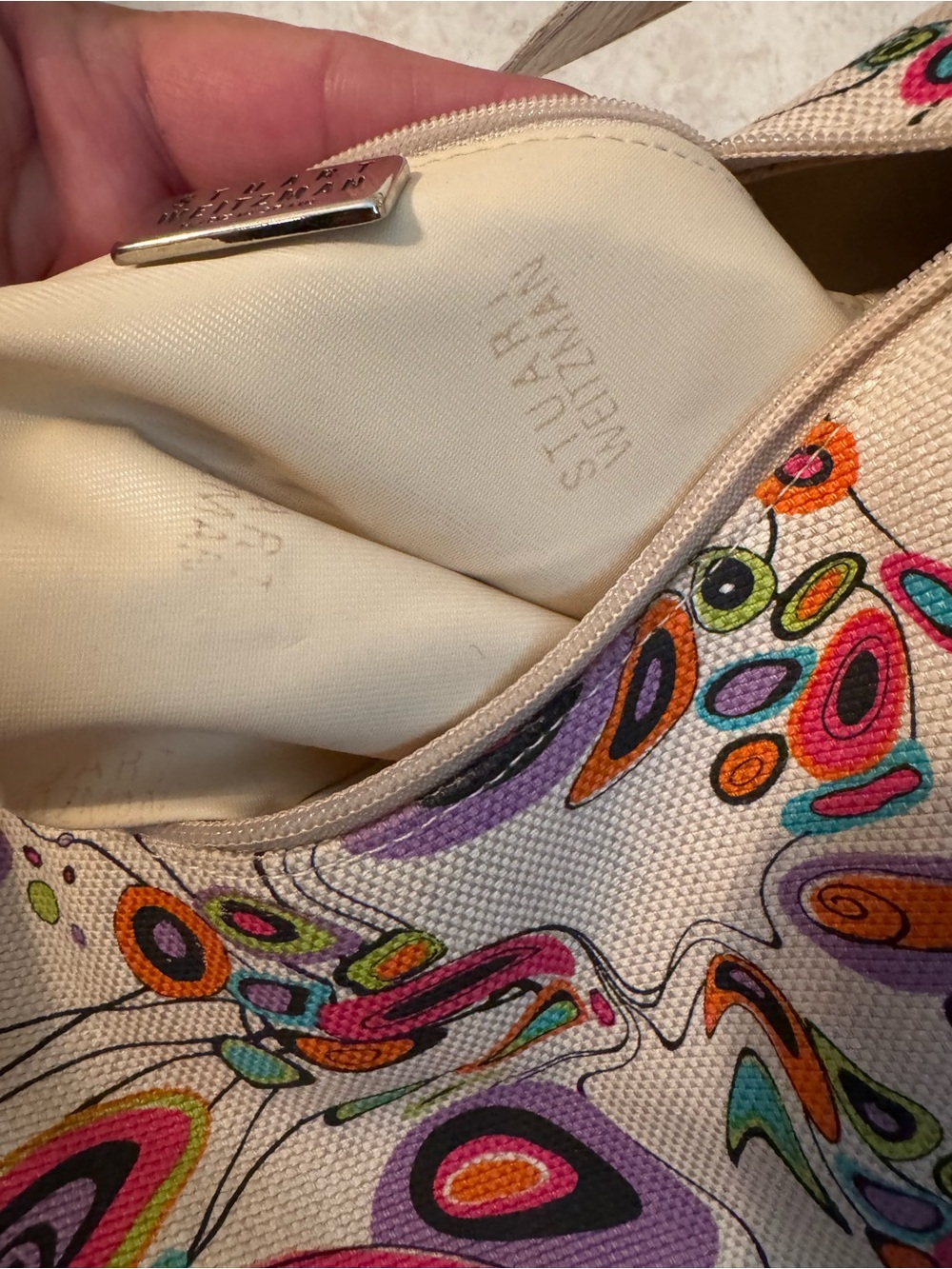 Stuart Weitzman hobo Y2K Abstract Shoulder Bag made in Spain - Picture 10 of 11